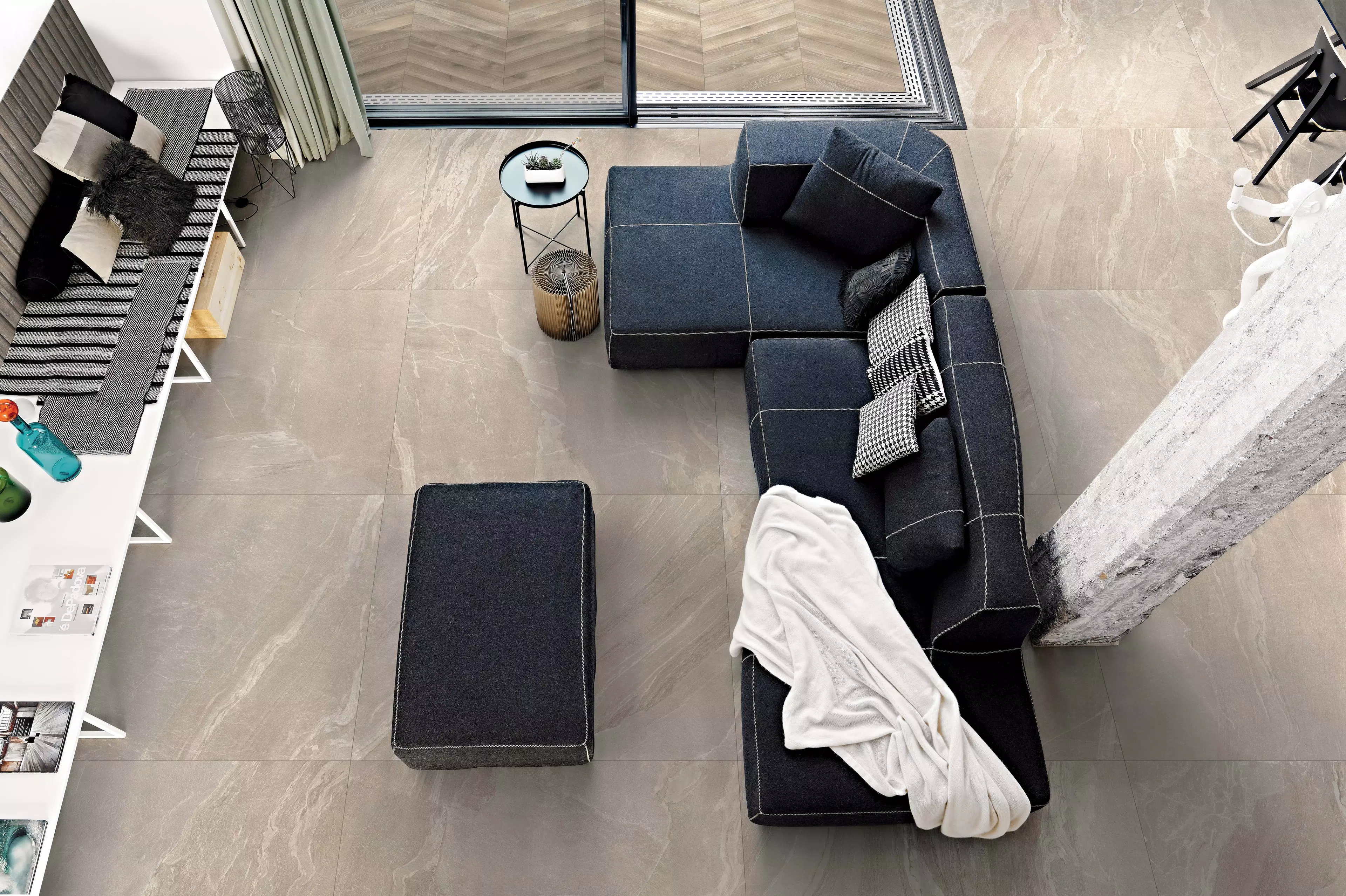 Woodslate Life - 3M_dove 120x120_boiserie woodchunk_Lisca dove | Florim