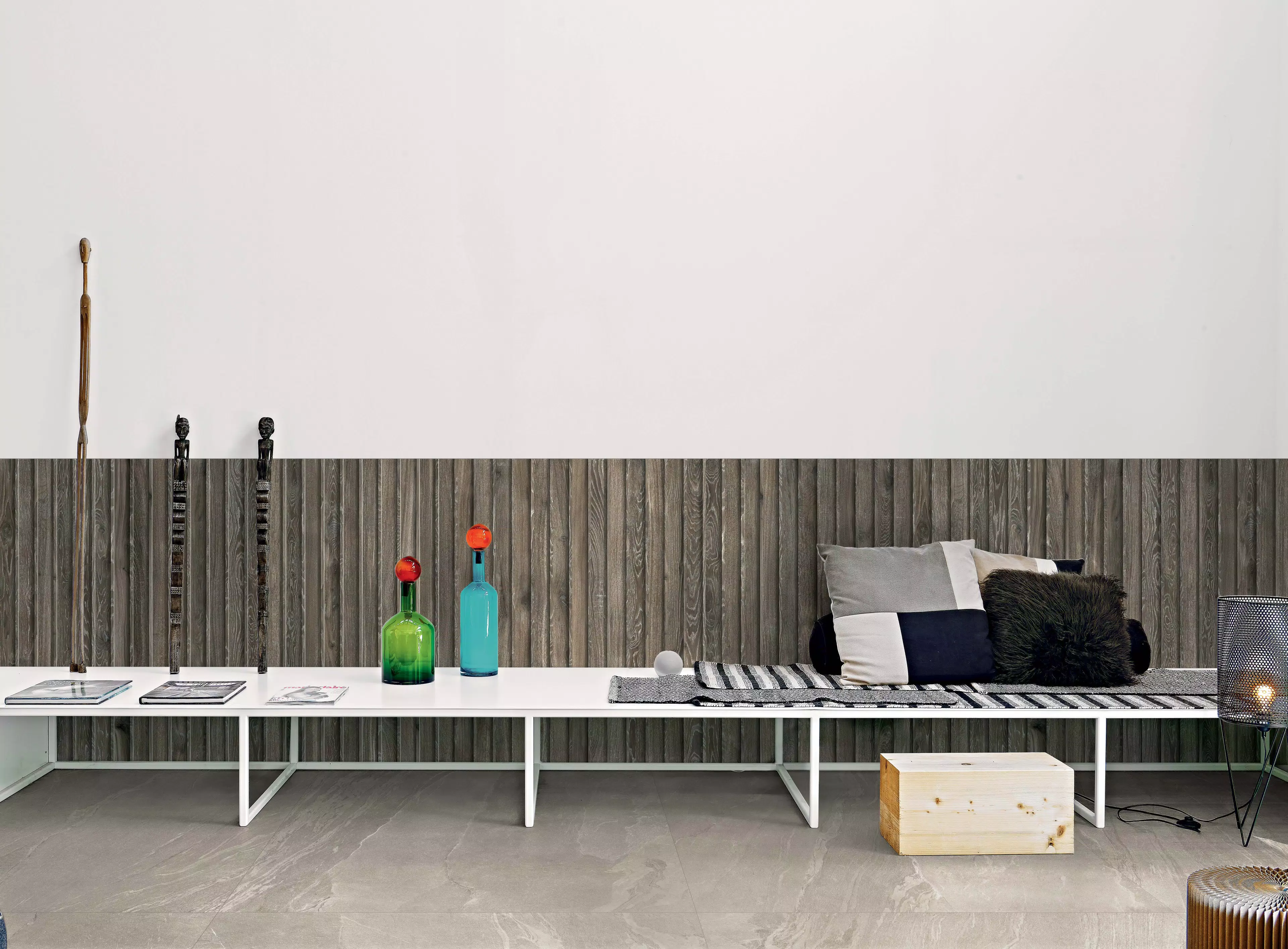 Woodslate Life - 3P_dove 120x120_Boiserie woodchunk | Florim