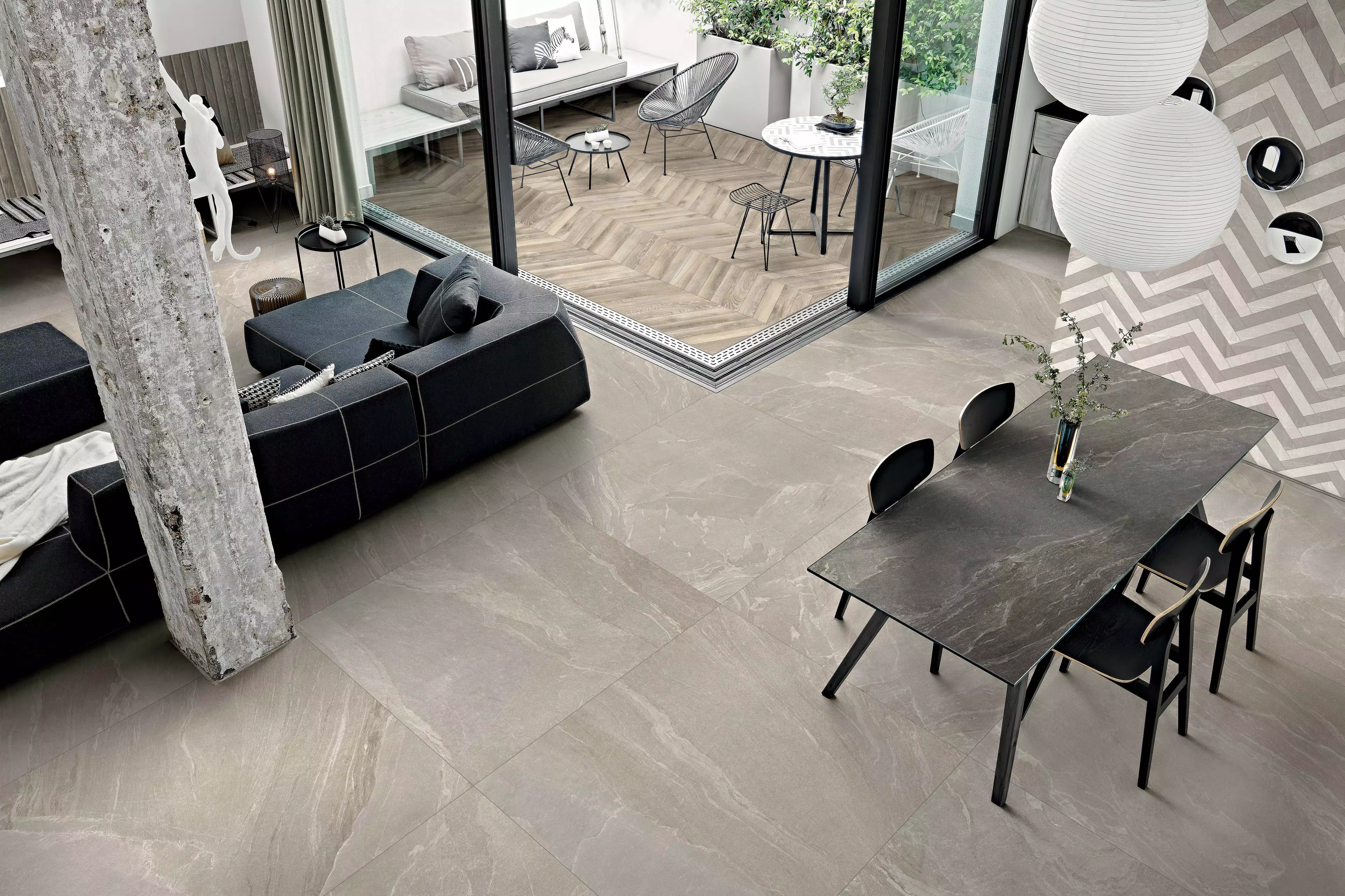 Woodslate Life - 3N_dove 120x120_boiserie woodchunk_Lisca dove | Florim