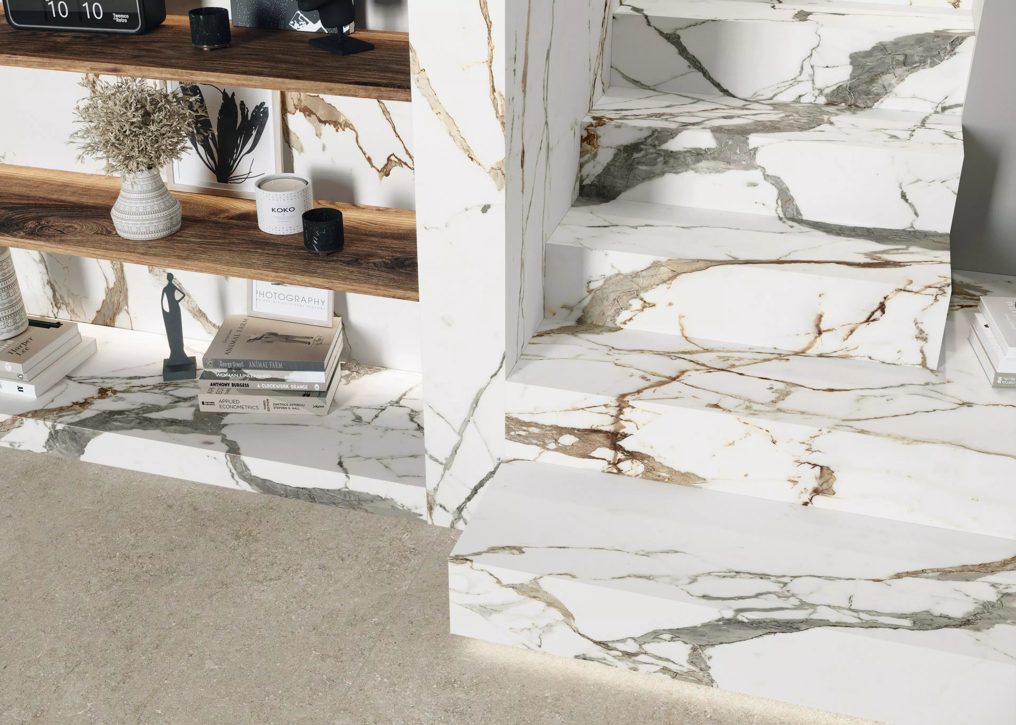 CASA_2_INGRESSO_SCALA_VERTICALE_PART_ORIZZ_fossil_ivory_120x120_eternal_gold | Florim