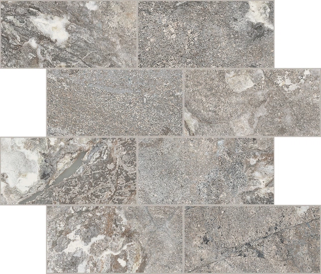 Onyx&More Silver Porphyry Modulo Muretto Sfalsato_7,5X15-30X30 Strutturata 767713 | Florim