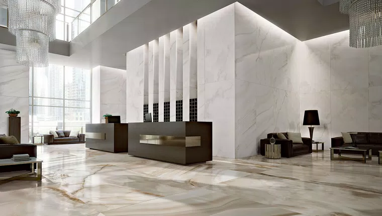 Porcelain stoneware in large format: 1001 applications