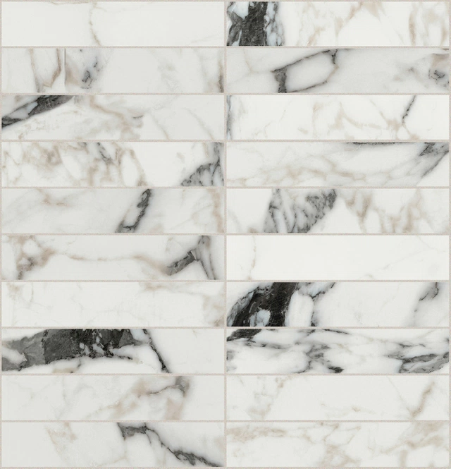 Les Bijoux Calacatta Altissimo Blanc Mosaico_3X15-30X30 Glossy 767570 | Florim