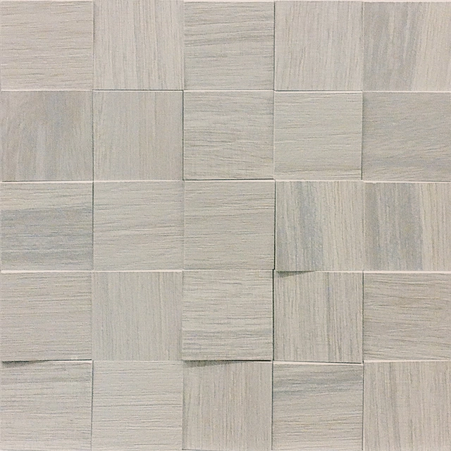 Wooden Tile Wooden Gray Mosaico 3d Inclinato_6X6-30X30 Matte 742056 | Florim