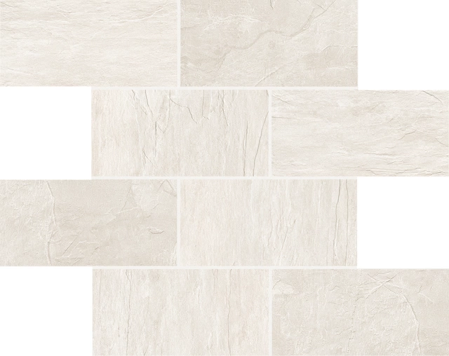 Ardoise Blanc Modulo Muretto Sfalsato_7,5X15-30X30 Matte 747789 | Florim