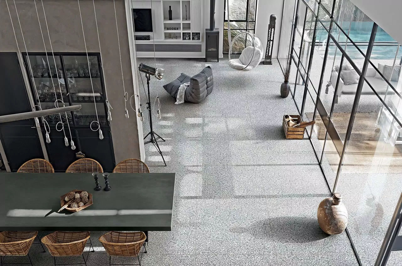 Large_Format_Tiles_Florim_Vision_04Open plan living room with Venetian-style wrought floor
