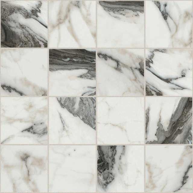 Les Bijoux Calacatta Altissimo Blanc Mosaico_7,5X7,5-30X30 Glossy 767616 | Florim