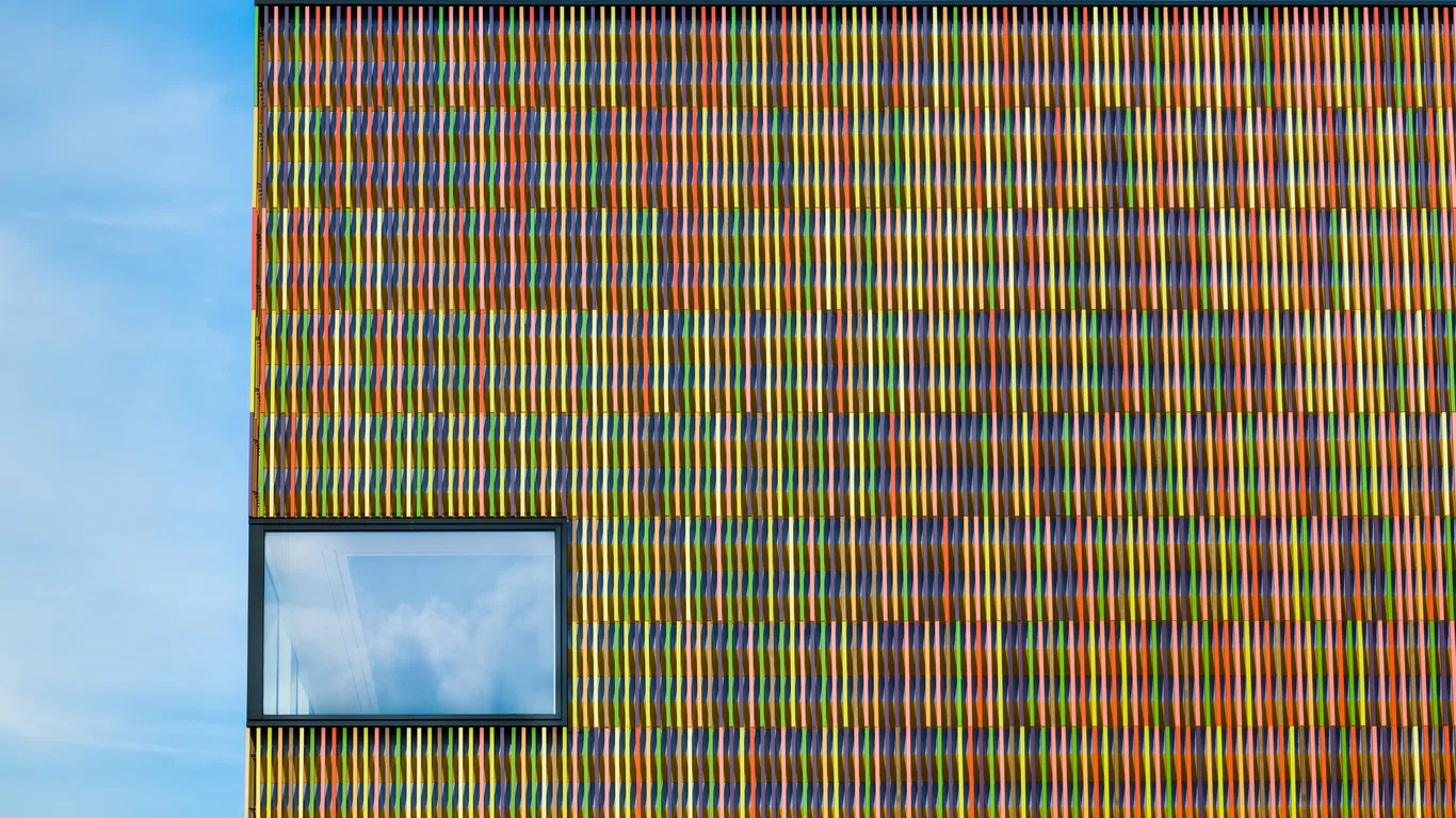 coloured wall of Brandhorst Museum in Munich