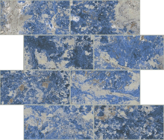 Les Bijoux Sodalite Bleu Modulo Muretto Sfalsato_7,5X15-30X30 Glossy 767605 | Florim