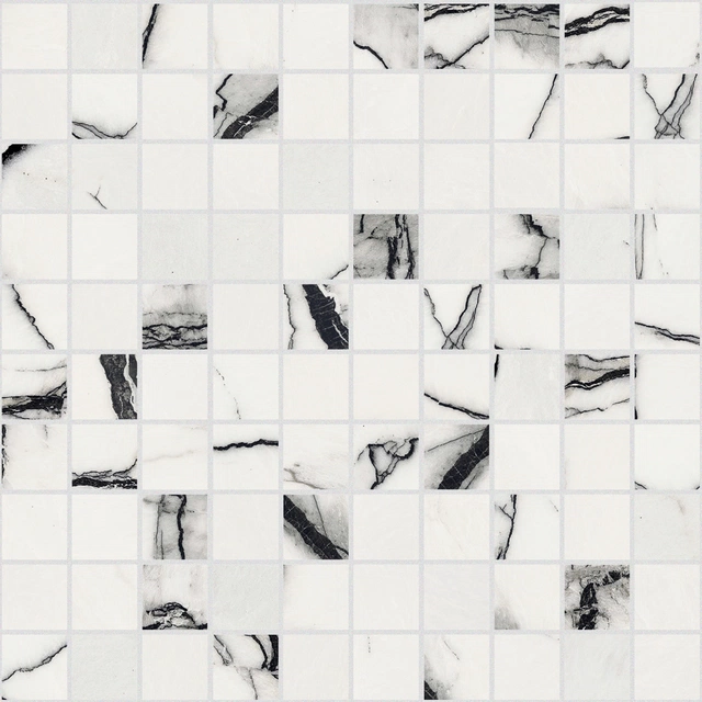 B&W_Marble Breach Mosaico_3X3-30X30 High-Glossy 767380 | Florim