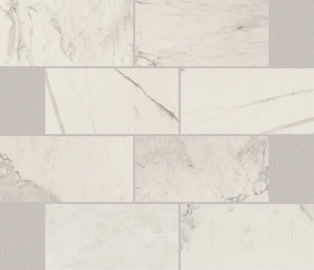 Stones & More 2.0 Stone Calacatta Modulo Muretto Sfalsato_7,5X15-30X30 Glossy 752812 | Florim