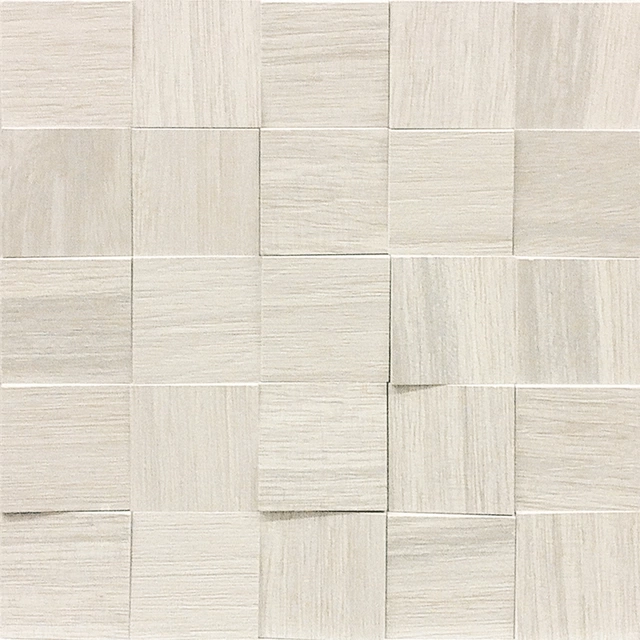 Wooden Tile Wooden White Mosaico 3d Inclinato_6X6-30X30 Matte 742055 | Florim