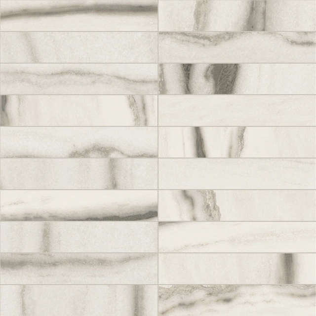 Prexious White Fantasy Mosaico_3X15-30X30 Glossy 756310 | Florim