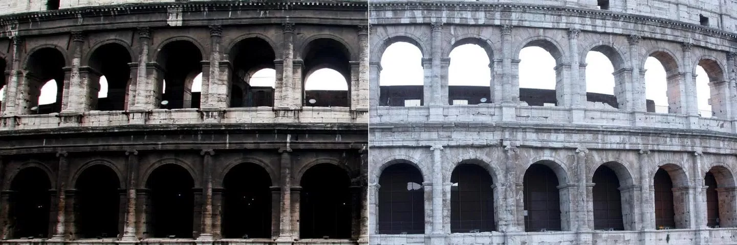 the restoration of the Colosseum in Rome